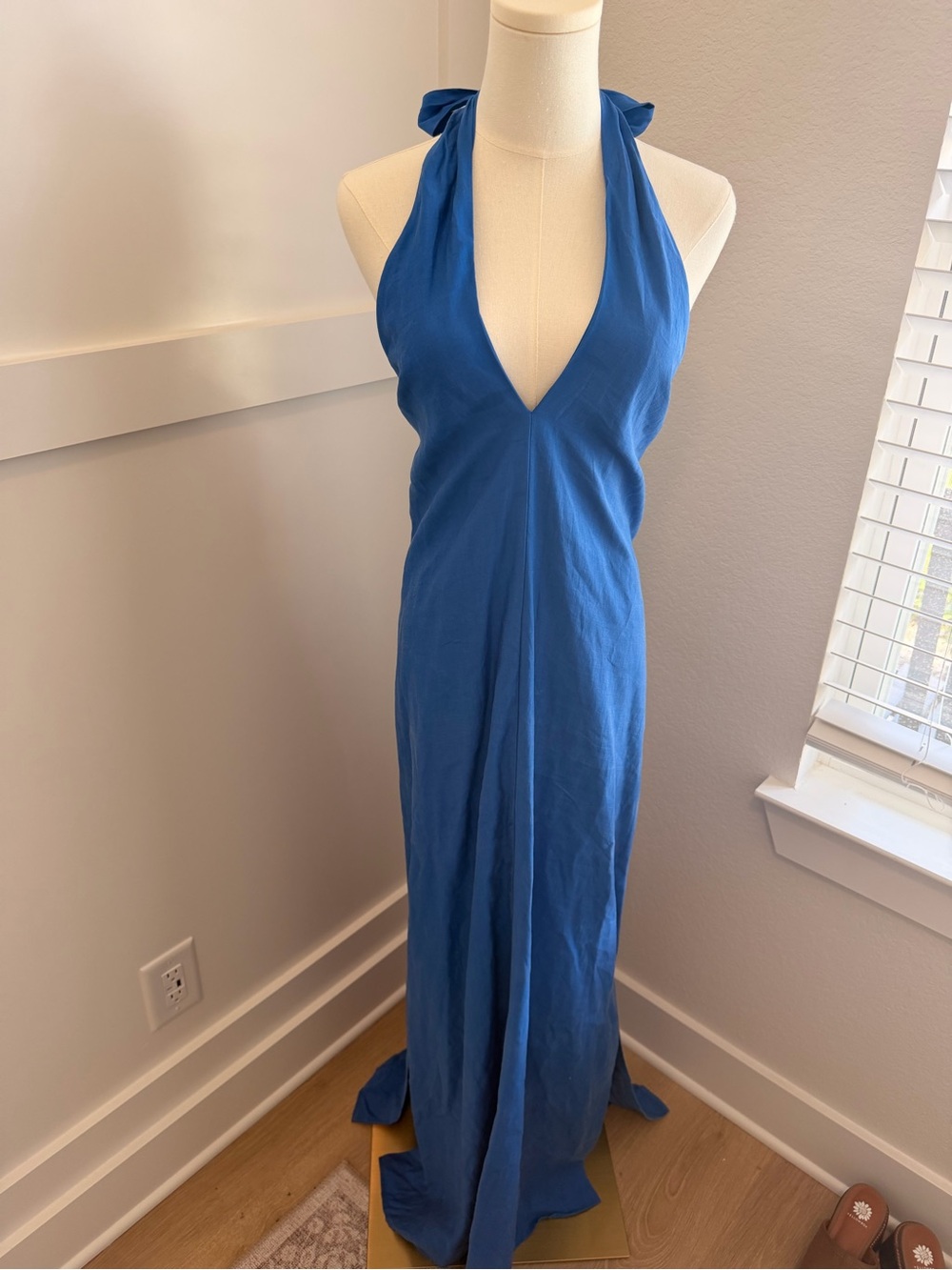 Antonio Melani Blue Halter Maxi Dress